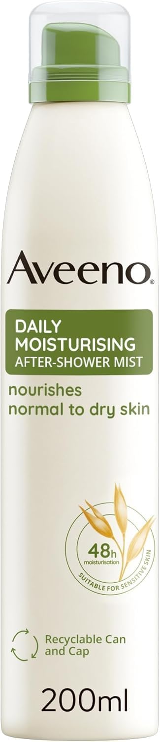 Aveeno Daily Moisturising After-Shower Mist 200ml – Fast Absorbing Hydration Spray for Sensitive Skin