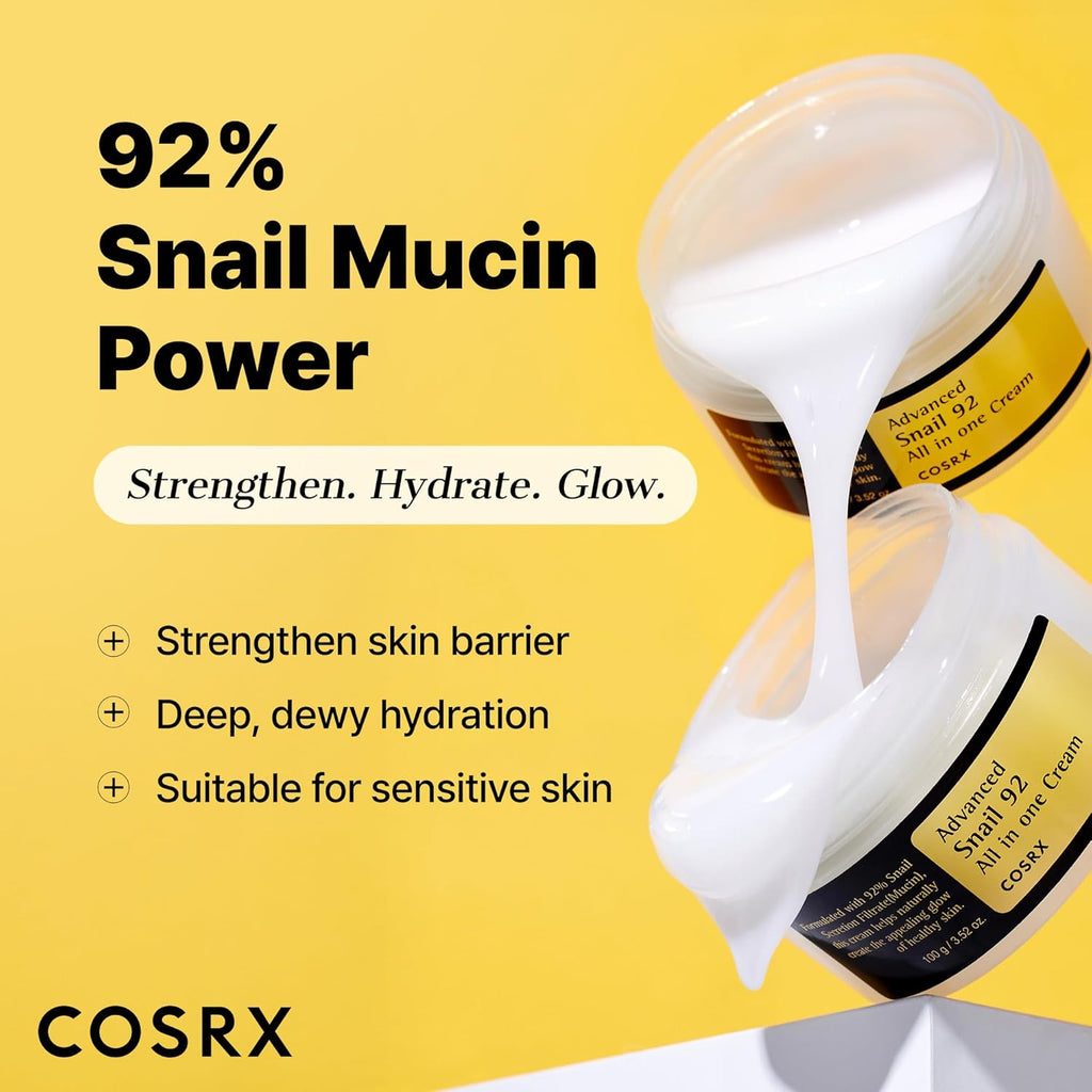 COSRX Advanced Snail 92 All In One Cream 100g – Hydrating & Skin Conditioning Face Cream
