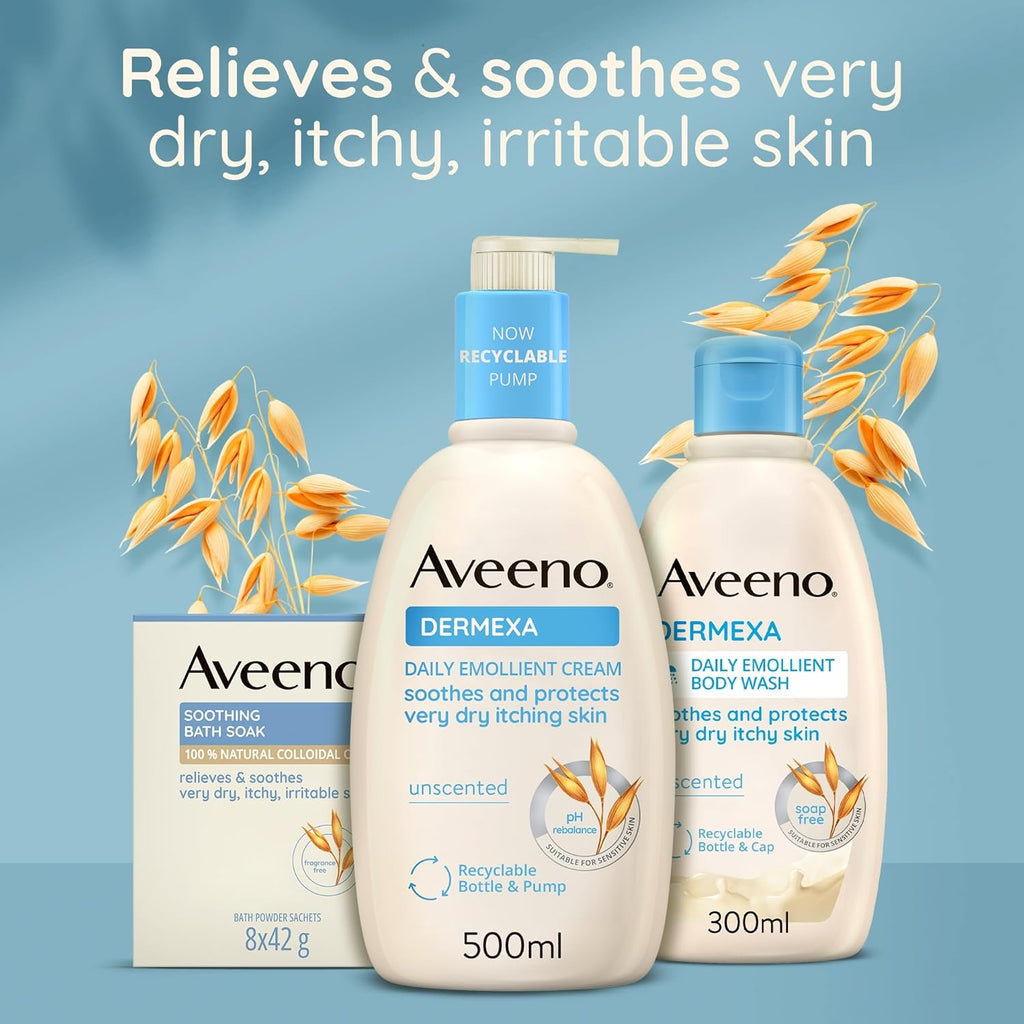 Aveeno Soothing Bath Soak 8 x 42g – Oat-Infused Bath Powder for Dry & Sensitive Skin